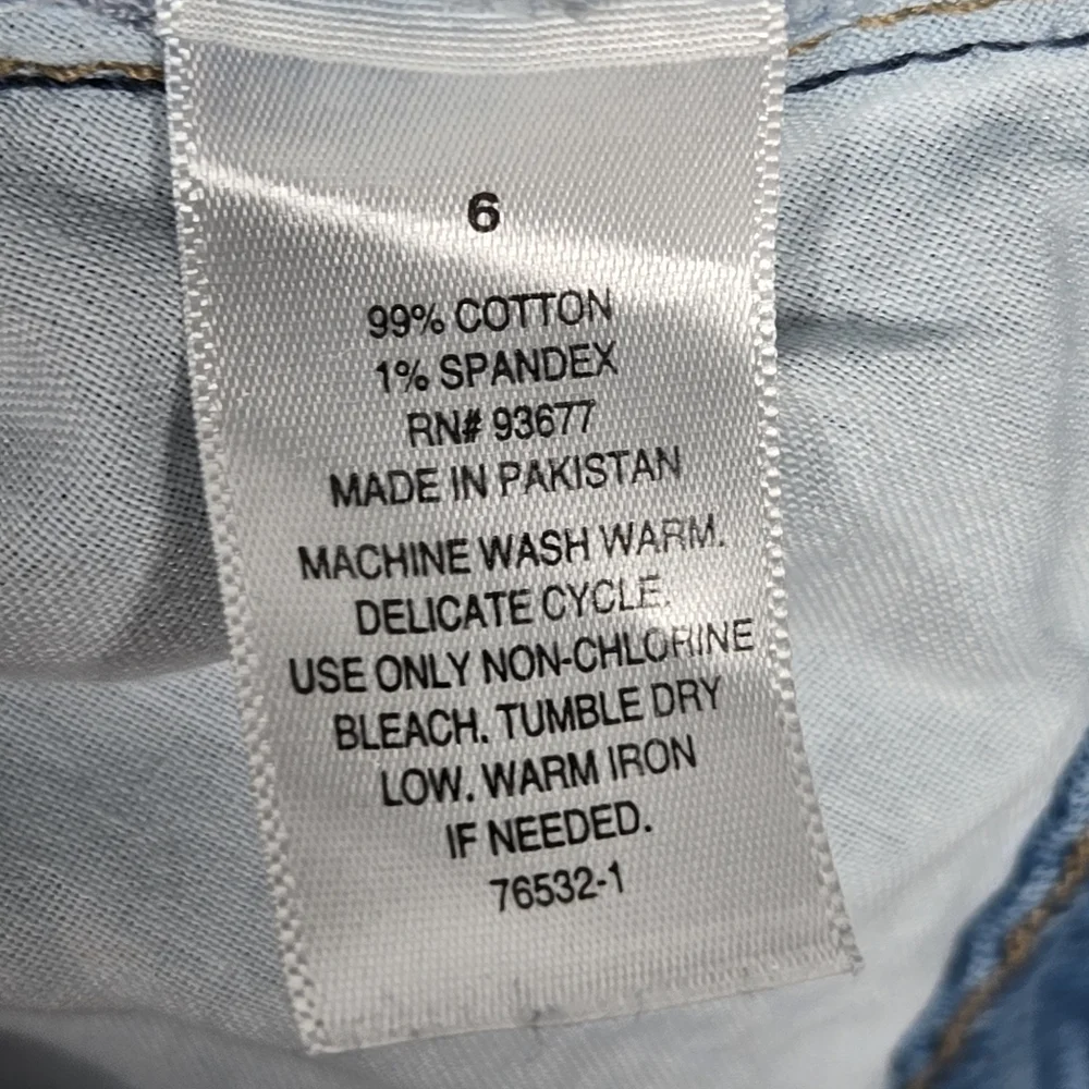 a.n.a. High Rise Vintage Straight Leg Distressed Button Fly Denim Jeans Size 6